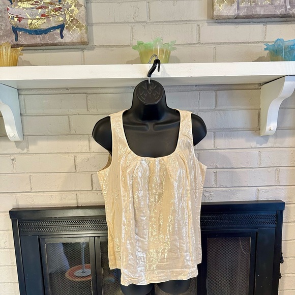 J. Crew Shimmer Linen Blend Shell Tank Top EUC - Picture 2 of 5
